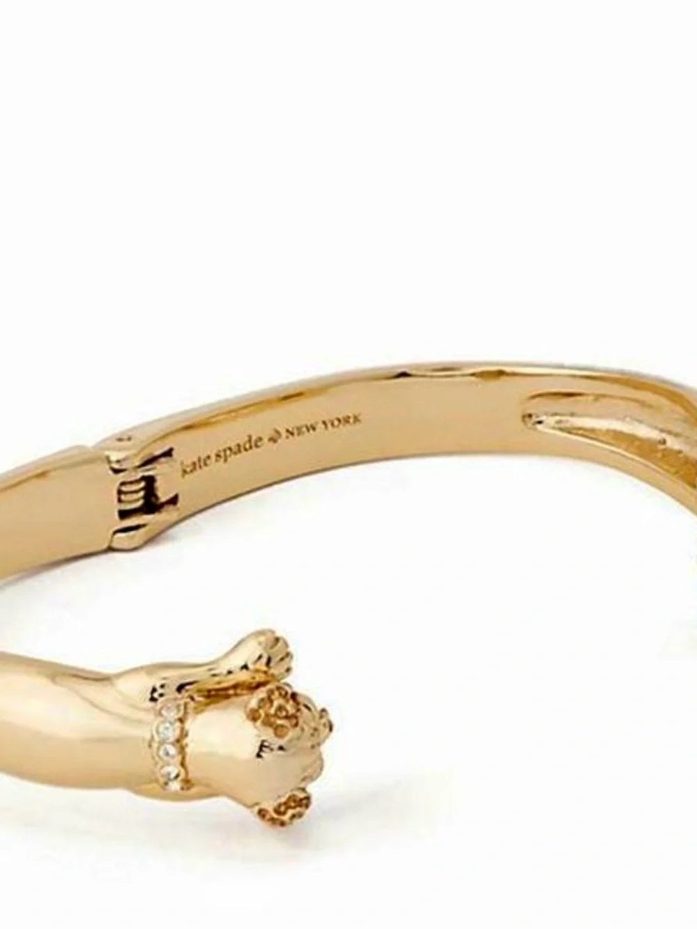 kate spade Gold Puppy Head Hinged Bangle Bracelet - Picture 2 of 2